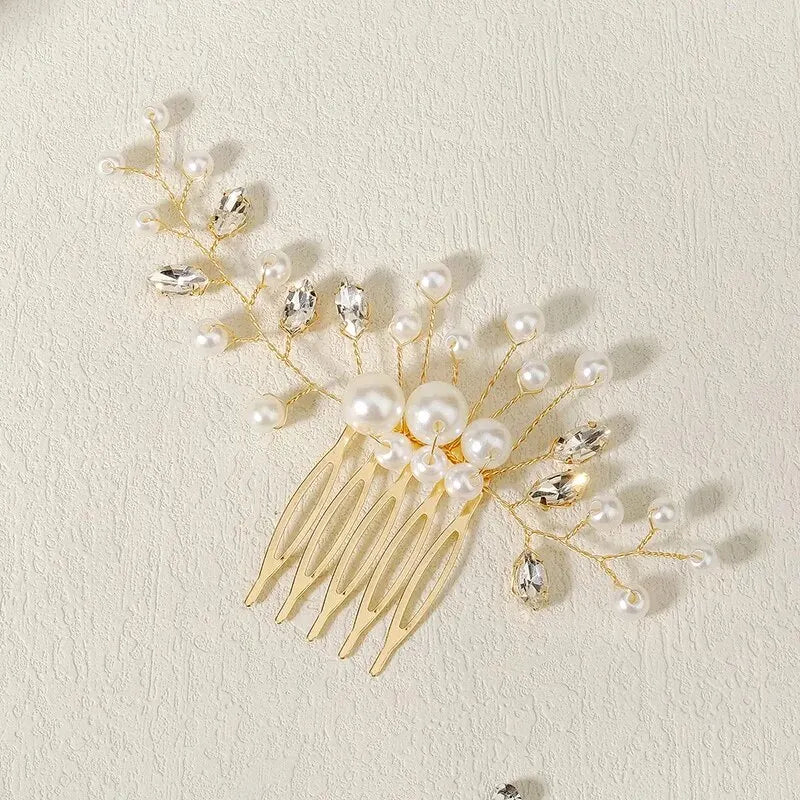Cristal perle mariée cheveux peigne chapeaux strass perle mariée pince à cheveux bandeaux accessoires bijoux