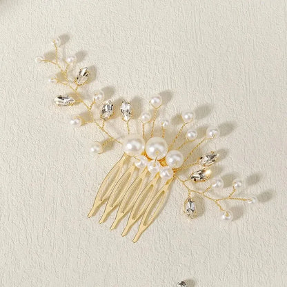 Cristal perle mariée cheveux peigne chapeaux strass perle mariée pince à cheveux bandeaux accessoires bijoux