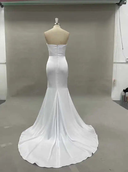Robe de Mariée Séraphine — Sirène Bohème, Bustier Sans Bretelles (Plage)