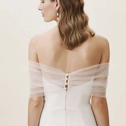 VG73 Veste de mariage transparente unie, boléro enveloppant, gilet de mariée, châle de mariage court, accessoires pour enterrement de vie de jeune fille
