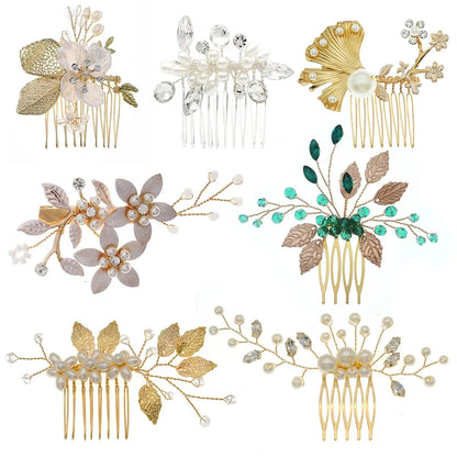 Cristal perle mariée cheveux peigne chapeaux strass perle mariée pince à cheveux bandeaux accessoires bijoux