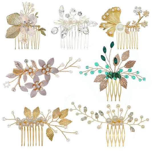 Cristal perle mariée cheveux peigne chapeaux strass perle mariée pince à cheveux bandeaux accessoires bijoux
