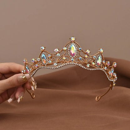 Princesse reine Vintage Baroque cristal couronne strass diadème pour les femmes mariée mariage fête bal bijoux cheveux accessoires
