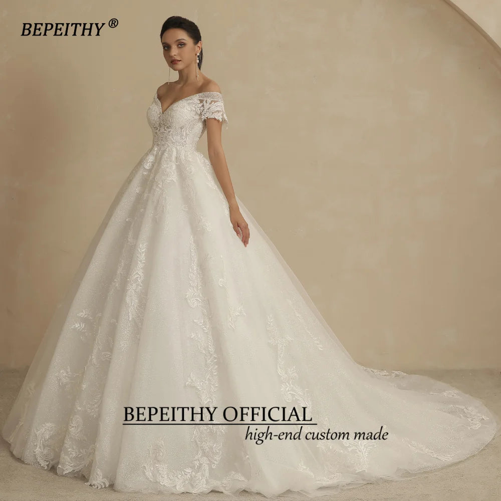 BEPEITHY personnalisé paillettes robes De mariée pour les femmes 2026 mariée romantique dentelle grande taille Boho Robe De mariée Robe De soirée