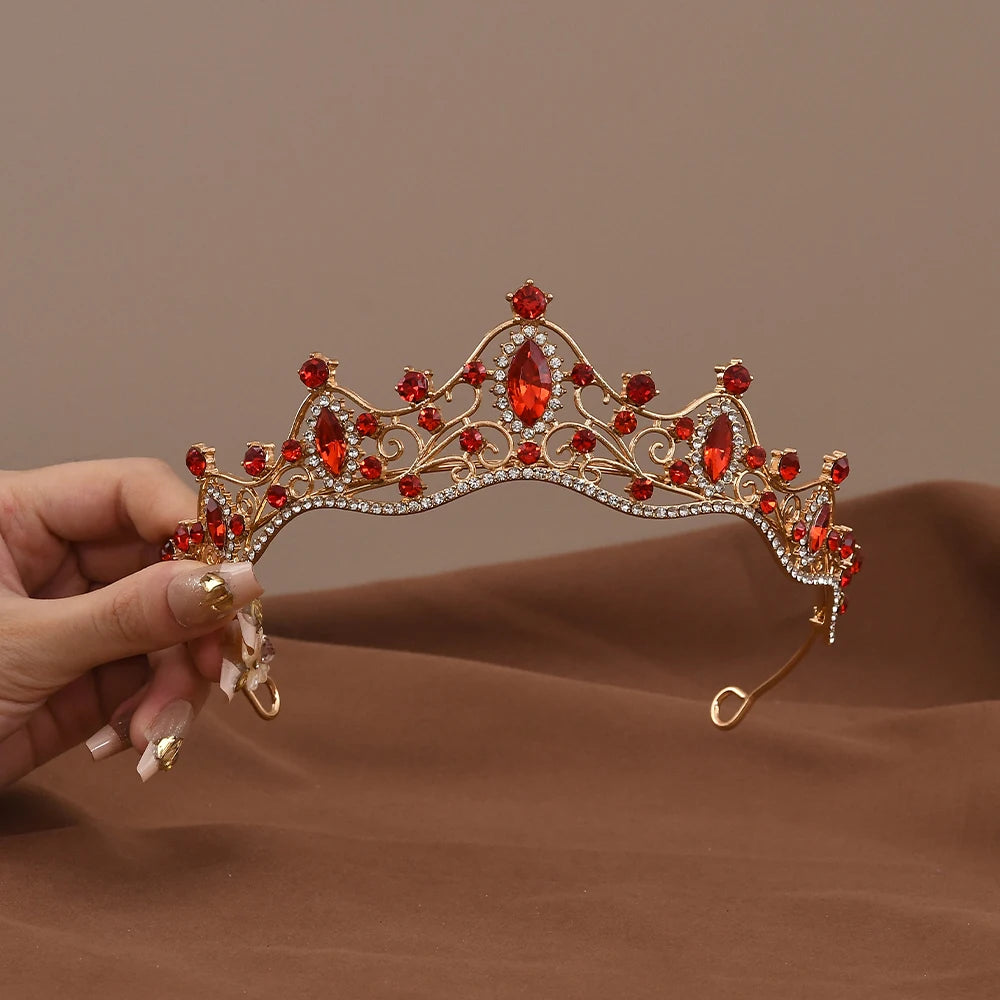 Princesse reine Vintage Baroque cristal couronne strass diadème pour les femmes mariée mariage fête bal bijoux cheveux accessoires