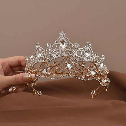 Princesse reine Vintage Baroque cristal couronne strass diadème pour les femmes mariée mariage fête bal bijoux cheveux accessoires