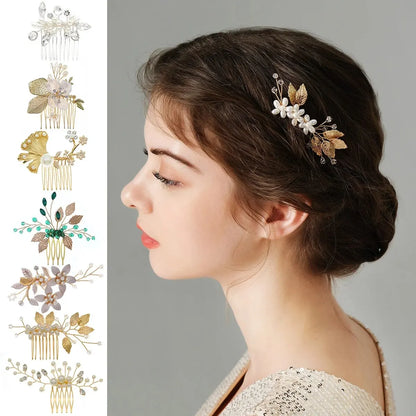 Cristal perle mariée cheveux peigne chapeaux strass perle mariée pince à cheveux bandeaux accessoires bijoux