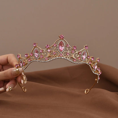 Princesse reine Vintage Baroque cristal couronne strass diadème pour les femmes mariée mariage fête bal bijoux cheveux accessoires