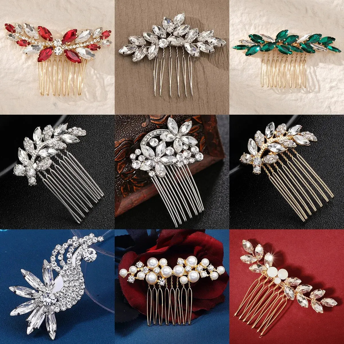 Cristal perle mariée cheveux peigne chapeaux strass perle mariée pince à cheveux bandeaux accessoires bijoux