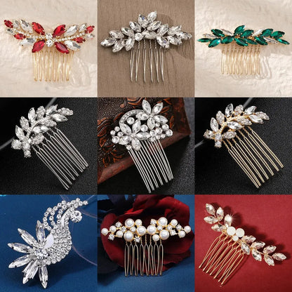 Cristal perle mariée cheveux peigne chapeaux strass perle mariée pince à cheveux bandeaux accessoires bijoux