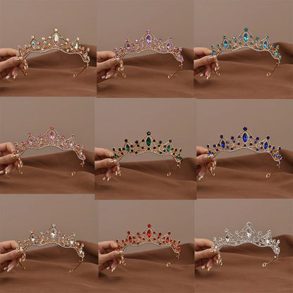 Princesse reine Vintage Baroque cristal couronne strass diadème pour les femmes mariée mariage fête bal bijoux cheveux accessoires