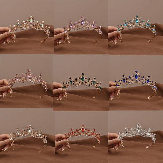 Princesse reine Vintage Baroque cristal couronne strass diadème pour les femmes mariée mariage fête bal bijoux cheveux accessoires