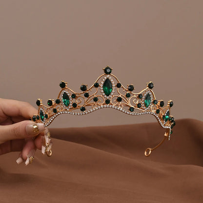 Princesse reine Vintage Baroque cristal couronne strass diadème pour les femmes mariée mariage fête bal bijoux cheveux accessoires