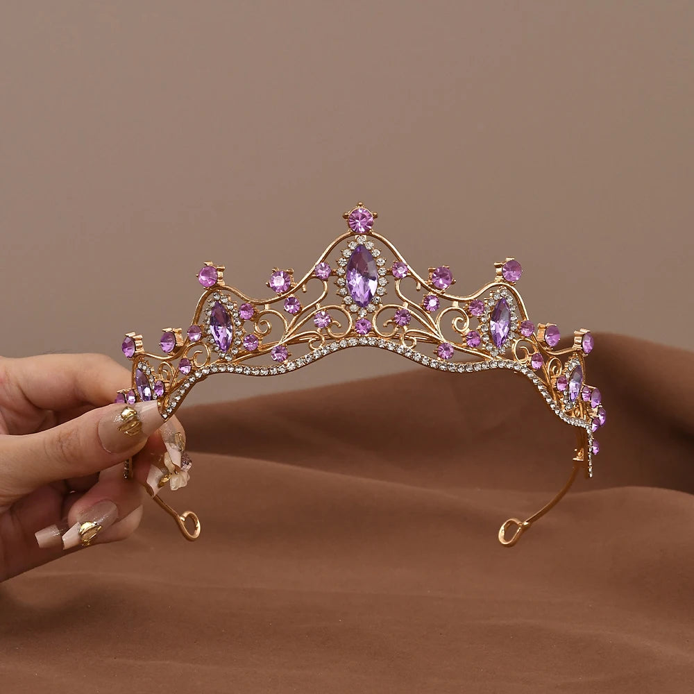 Princesse reine Vintage Baroque cristal couronne strass diadème pour les femmes mariée mariage fête bal bijoux cheveux accessoires