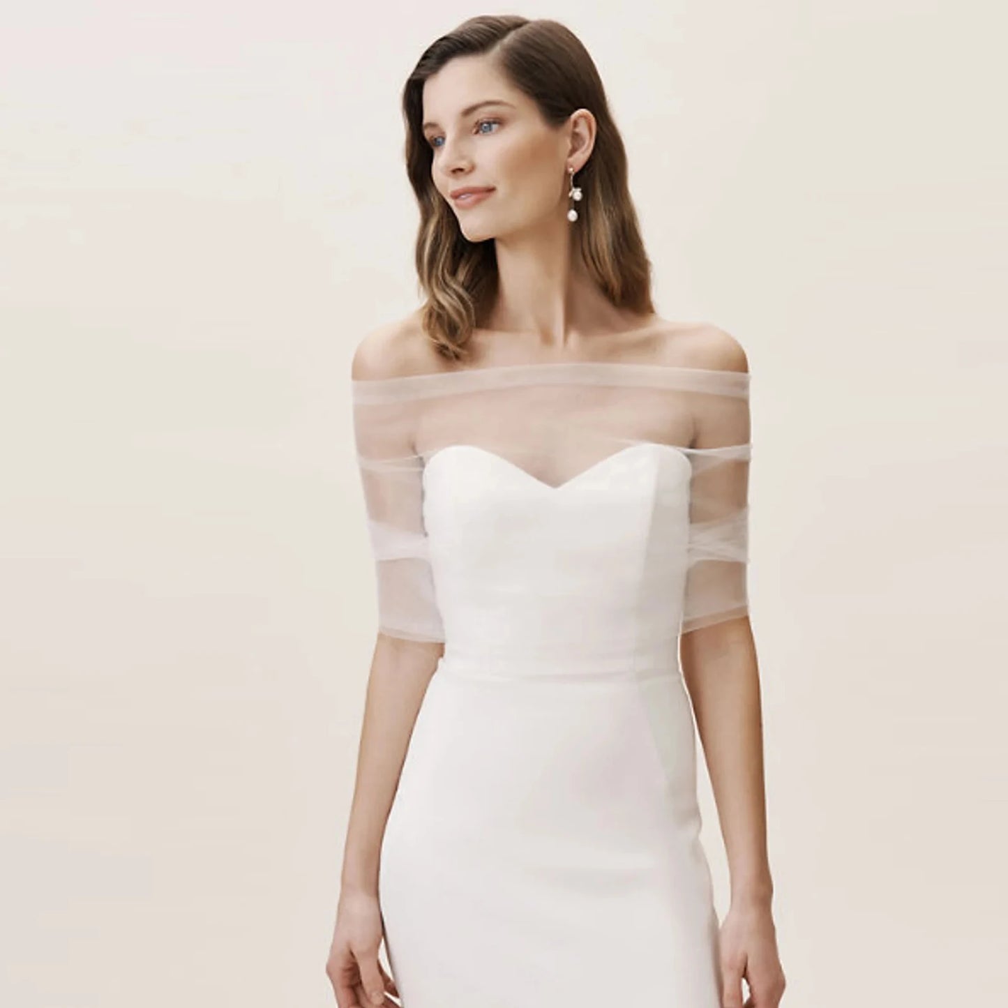 VG73 Veste de mariage transparente unie, boléro enveloppant, gilet de mariée, châle de mariage court, accessoires pour enterrement de vie de jeune fille