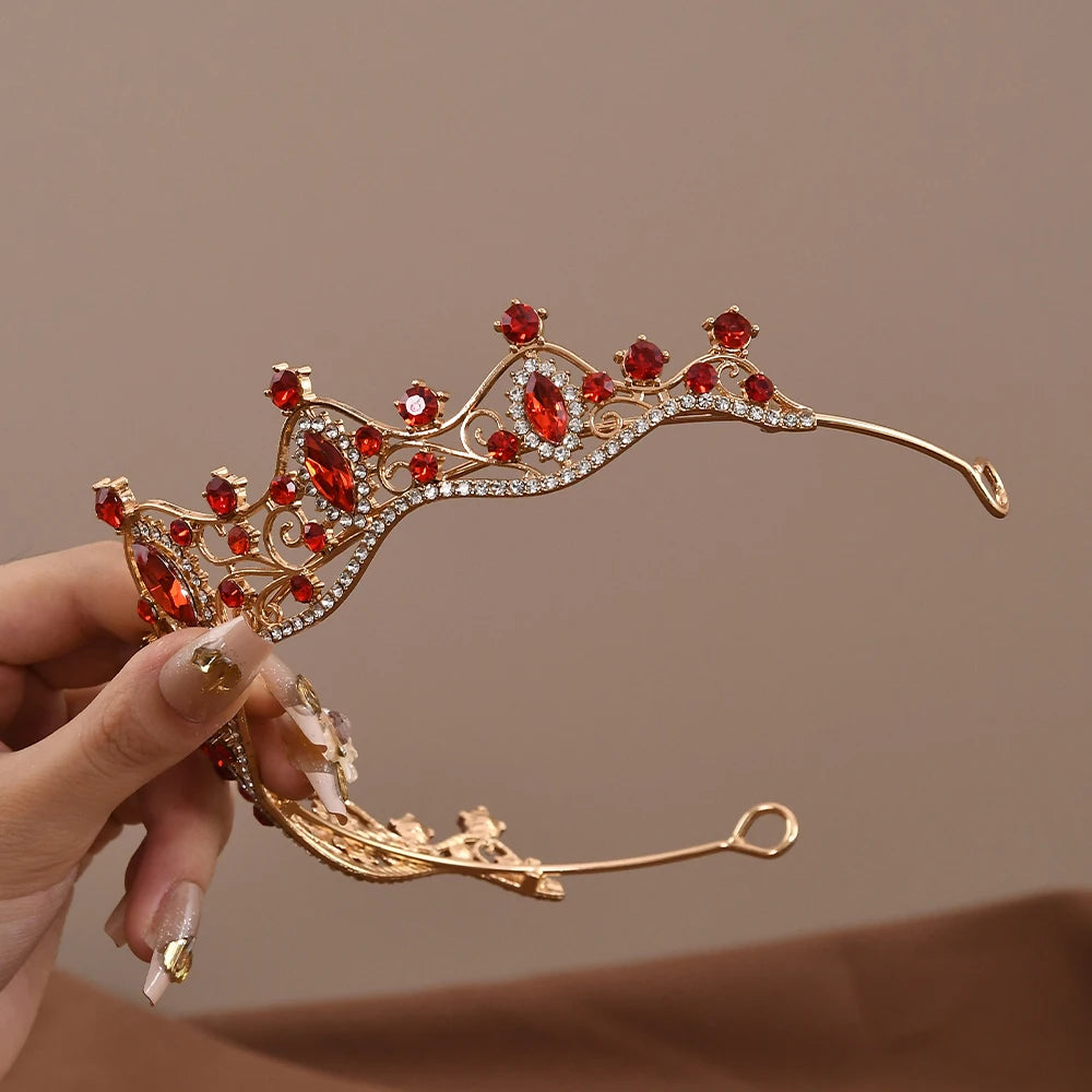 Princesse reine Vintage Baroque cristal couronne strass diadème pour les femmes mariée mariage fête bal bijoux cheveux accessoires