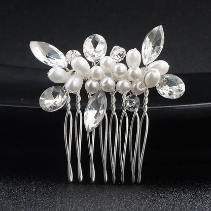 Cristal perle mariée cheveux peigne chapeaux strass perle mariée pince à cheveux bandeaux accessoires bijoux