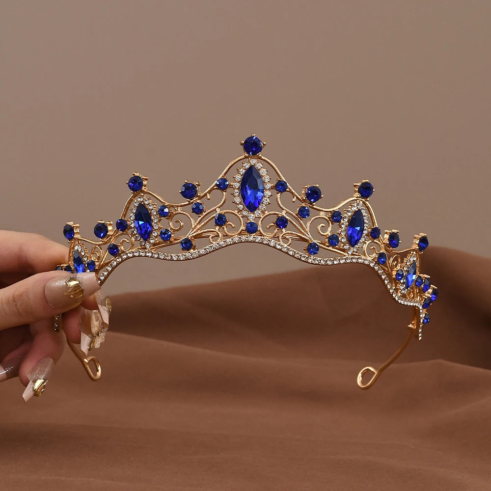 Princesse reine Vintage Baroque cristal couronne strass diadème pour les femmes mariée mariage fête bal bijoux cheveux accessoires