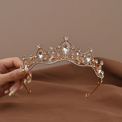 Princesse reine Vintage Baroque cristal couronne strass diadème pour les femmes mariée mariage fête bal bijoux cheveux accessoires