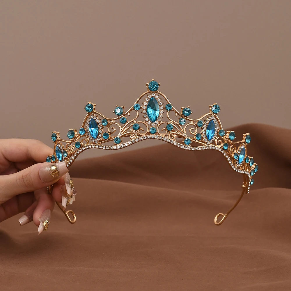 Princesse reine Vintage Baroque cristal couronne strass diadème pour les femmes mariée mariage fête bal bijoux cheveux accessoires