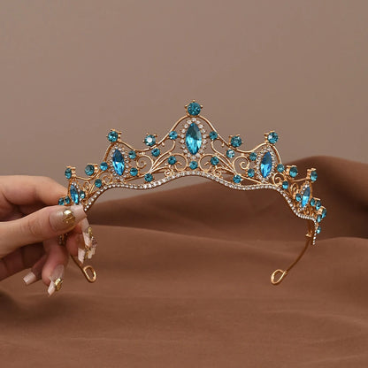 Princesse reine Vintage Baroque cristal couronne strass diadème pour les femmes mariée mariage fête bal bijoux cheveux accessoires