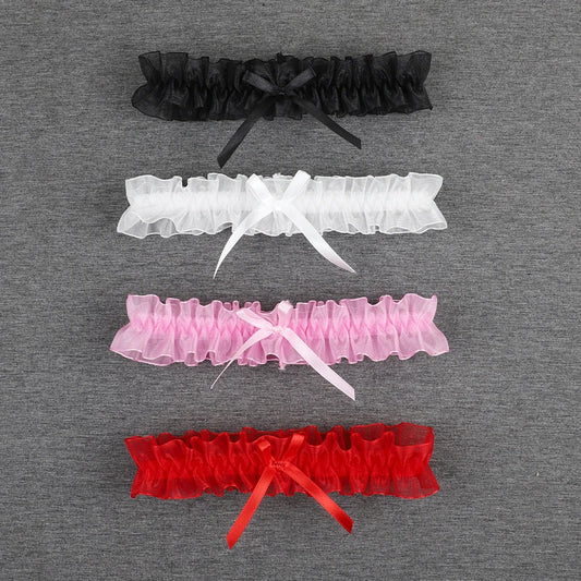 Porte-jarretelles en dentelle avec nœud papillon pour femme, lingerie sexy, boucle de jambe, jarretelles de mariage, patients cosplay, bas de mode, anneau de cuisse