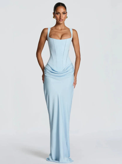Robe de Soirée Émeraude — Sirène Satin, Une Épaule (Drapé)