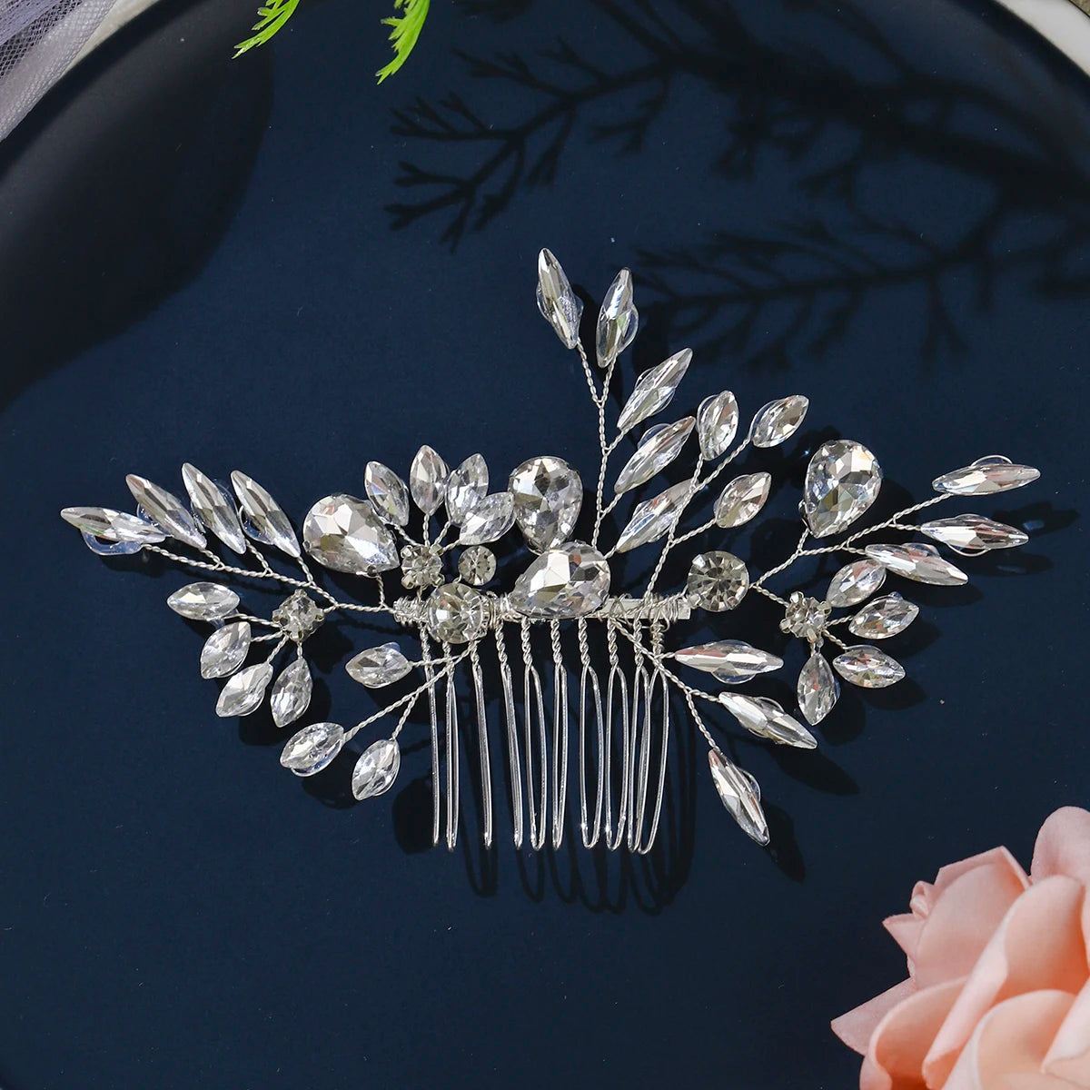 Cristal perle mariée cheveux peigne chapeaux strass perle mariée pince à cheveux bandeaux accessoires bijoux