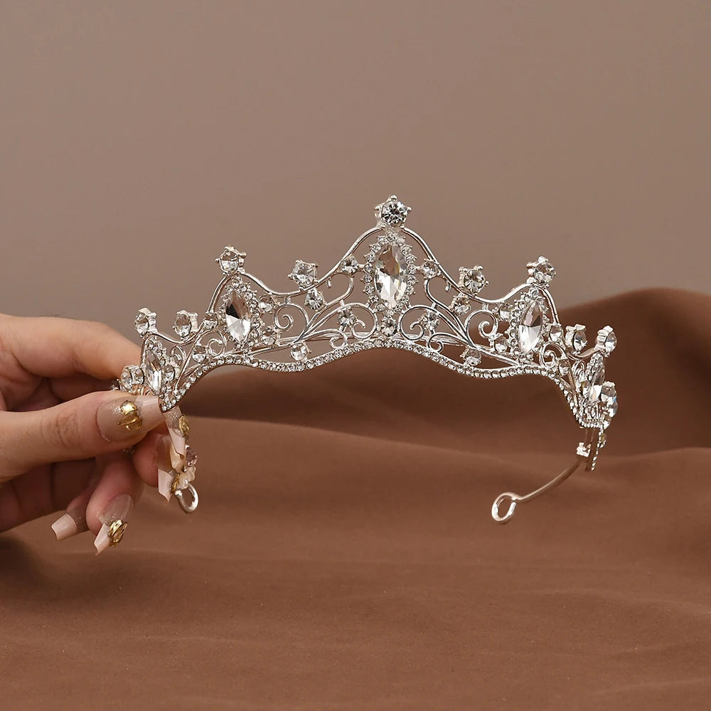 Princesse reine Vintage Baroque cristal couronne strass diadème pour les femmes mariée mariage fête bal bijoux cheveux accessoires