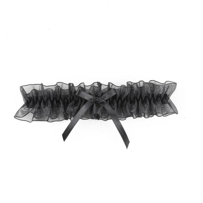 Porte-jarretelles en dentelle avec nœud papillon pour femme, lingerie sexy, boucle de jambe, jarretelles de mariage, patients cosplay, bas de mode, anneau de cuisse