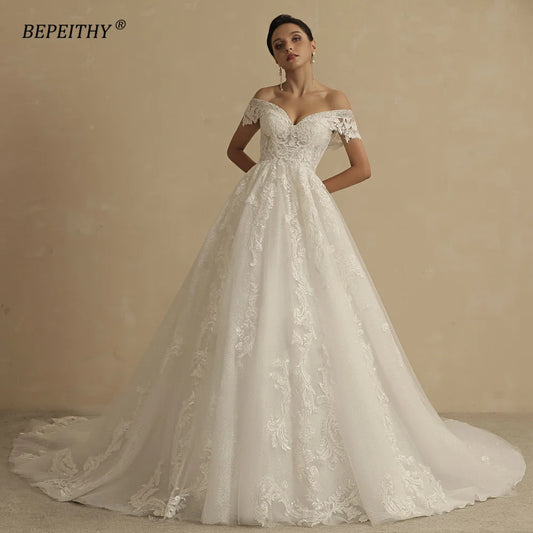 BEPEITHY personnalisé paillettes robes De mariée pour les femmes 2026 mariée romantique dentelle grande taille Boho Robe De mariée Robe De soirée
