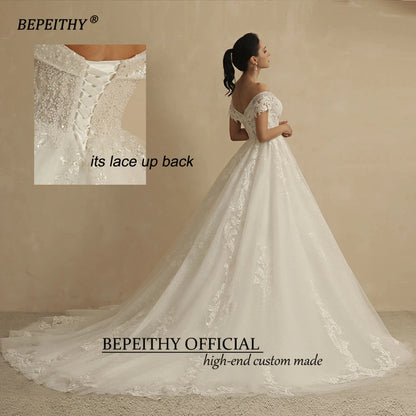 BEPEITHY personnalisé paillettes robes De mariée pour les femmes 2026 mariée romantique dentelle grande taille Boho Robe De mariée Robe De soirée