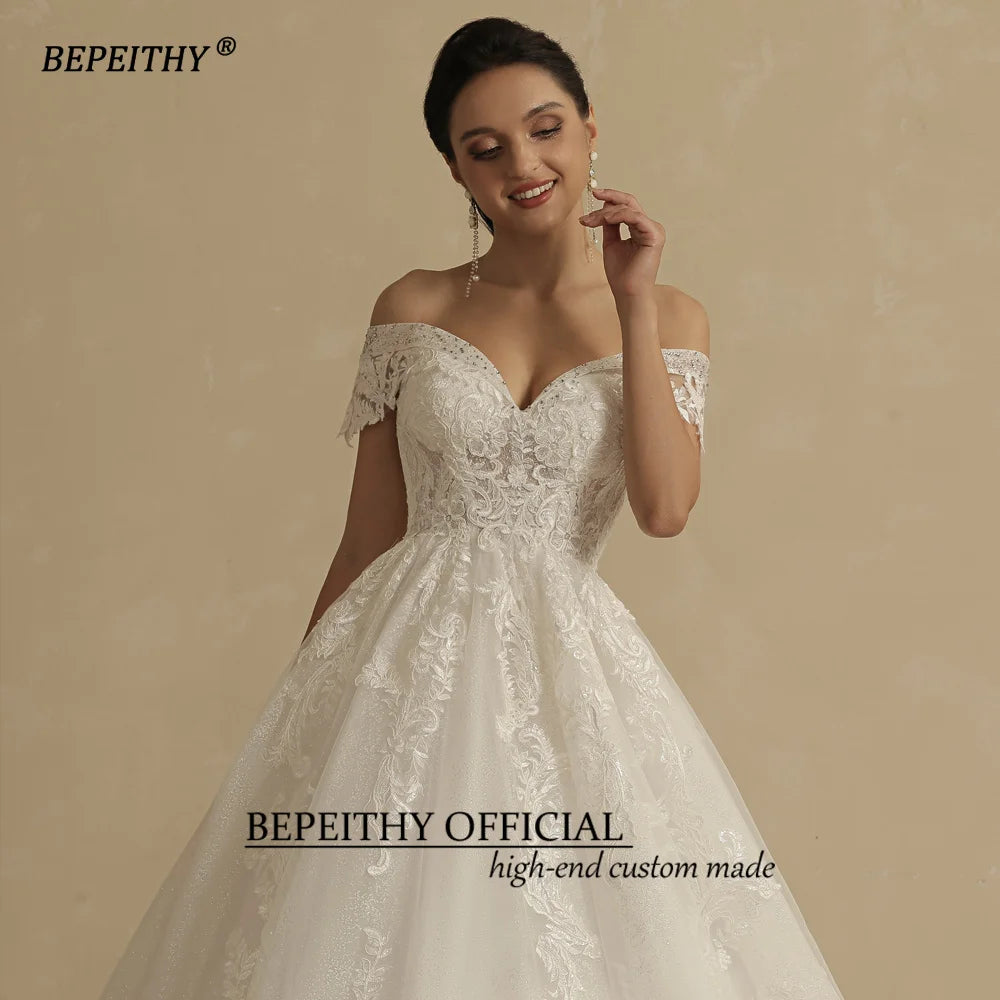 BEPEITHY personnalisé paillettes robes De mariée pour les femmes 2026 mariée romantique dentelle grande taille Boho Robe De mariée Robe De soirée