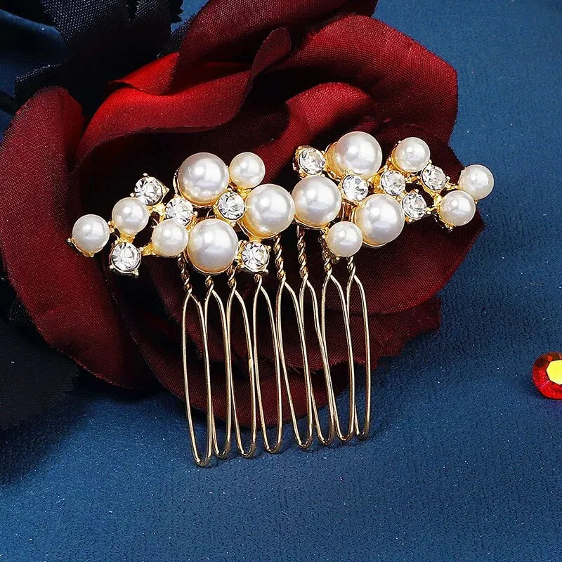 Cristal perle mariée cheveux peigne chapeaux strass perle mariée pince à cheveux bandeaux accessoires bijoux