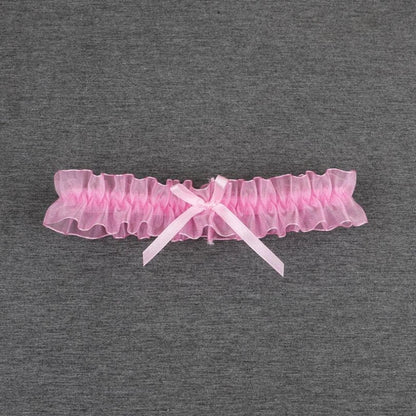 Porte-jarretelles en dentelle avec nœud papillon pour femme, lingerie sexy, boucle de jambe, jarretelles de mariage, patients cosplay, bas de mode, anneau de cuisse